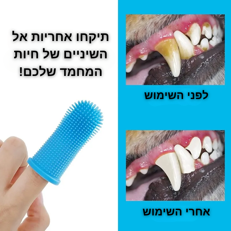 מברשת שיניים אצבע לחיות מחמד